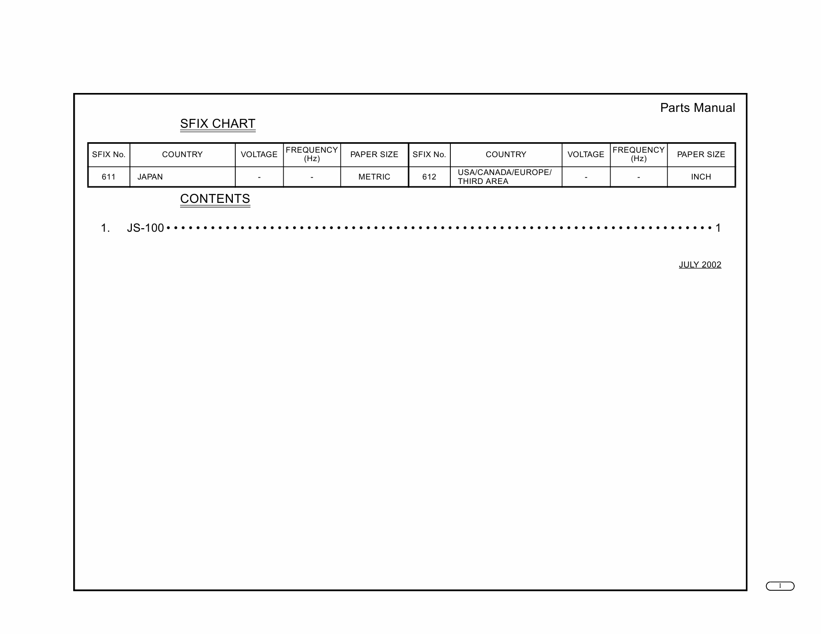 Konica-Minolta Options JS-100 Parts Manual-2